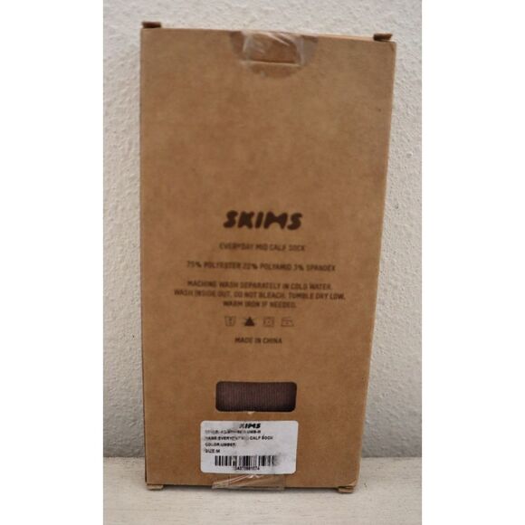 SKIMS Women's Sz Medium Umber/Dark Earthy Brown Everyday Mid Calf Socks - Picture 2 of 8